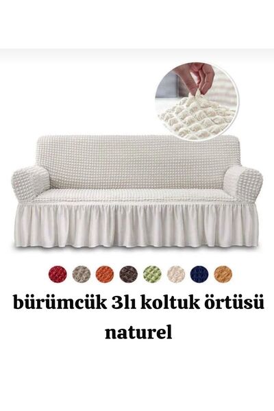 ARTUÇ Standart Etekli Likralı 3 Kişilik Koltuk Örtüsü