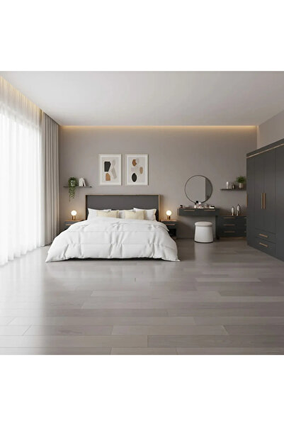 Stylish Home Modern bedroom set in gray and brown, 6 pieces - SetBR-03