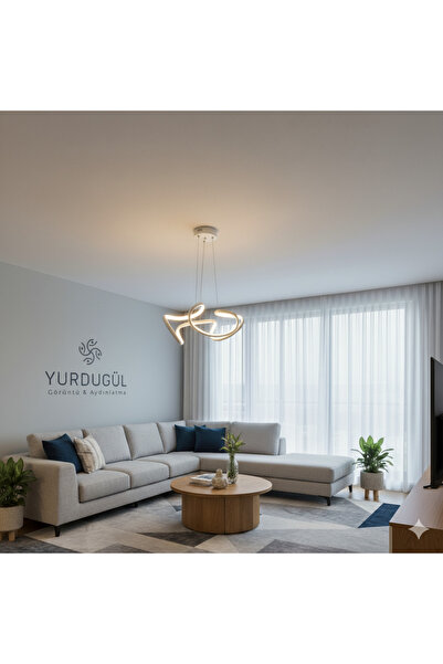 YURDUGÜL Beyaz Kasa Üç Renk Led Işığı Drone led Avize Mutfak, Korıdor, Çocuk ...