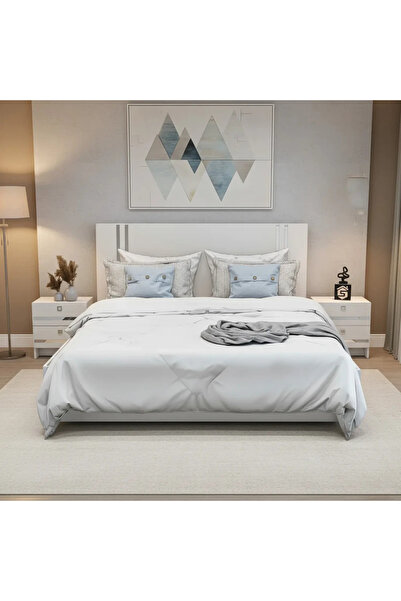 Stylish Home Complete bedroom set with 4-door wardrobe in white - SetBR-01