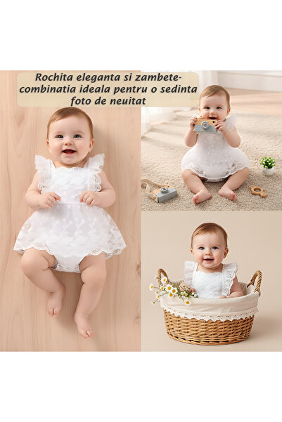 OEM Baby lace dress, 0-3 months (60 cm), bodysuit with snaps, 95% cotton 5% spandex
