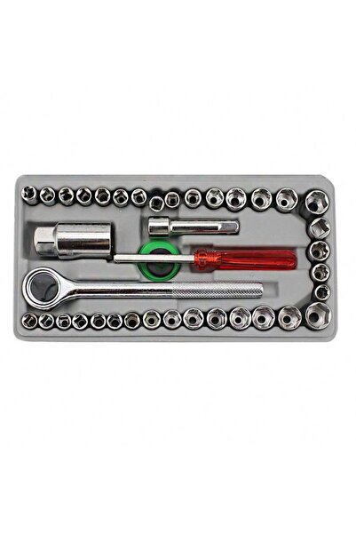 Fabrilux 40-piece socket wrench set with ratchet and screwdriver