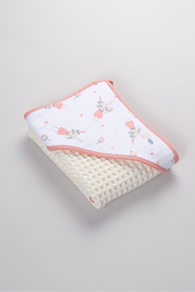 Bondberro Waffle Fabric 100% Cotton Baby and Children's Bathrobe Towel