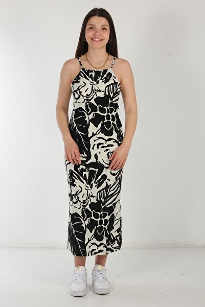 Mckanzie 5573 Patterned Raschel Dress with Side Slits