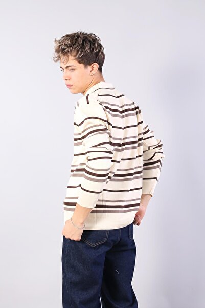 Mckanzie 34109 striped sweater with collar