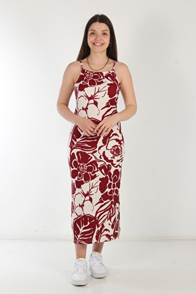 Mckanzie 5573 Patterned Raschel Dress with Side Slits
