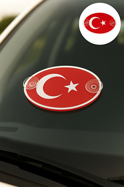 HAPPY NESSO ملصق علم تركيا من البليكسي - مع شفاطات مزدوجة، 8.5×14 سم، قطعة واحدة |   ملصق مناسب لزجاج السيارة