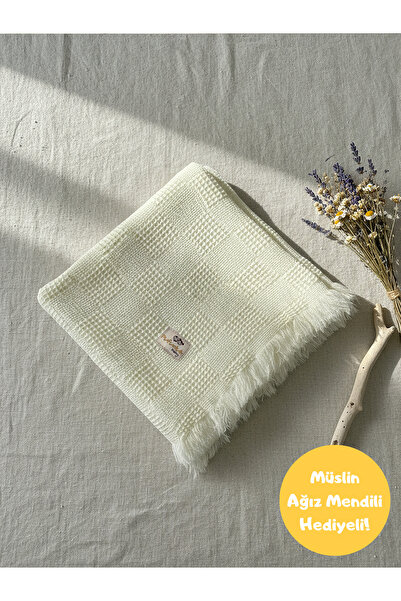 Pufuduk Baby بطانية أطفال من قماش الوافل 100% قطن مع شراشيب متعددة الأغراض وح...