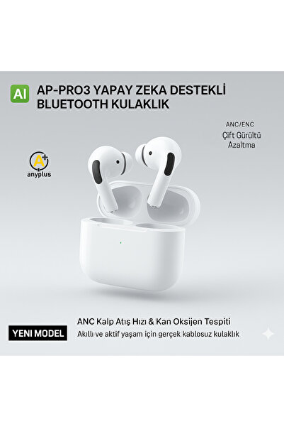 a+ anyplus Pro3 Yapay Zeka Destekli ANC 2026 Yeni Nesil Kablosuz Bluetooth Ku...