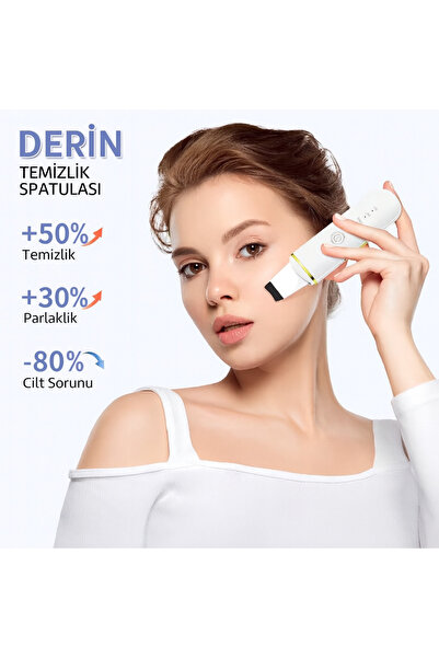 Opiunte Şarjlı Ultrasonik Cilt Spatulası Yüz Akne Siyah Nokta Temizleme Aleti Pembe