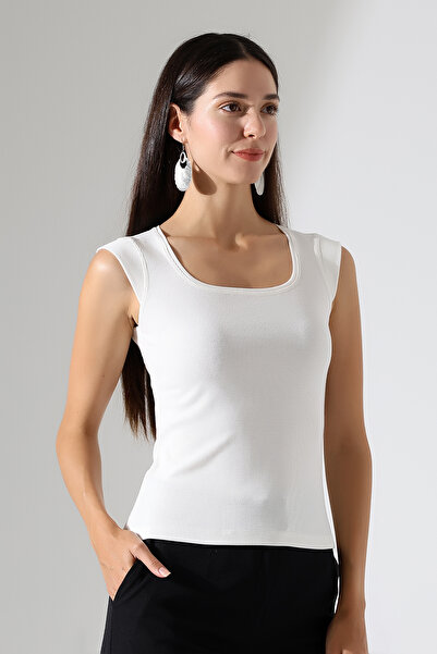 Şiir Leon Gât în ​​U Manecă lună Slim Fit Flexibil Basic Camisole Top și bluz...