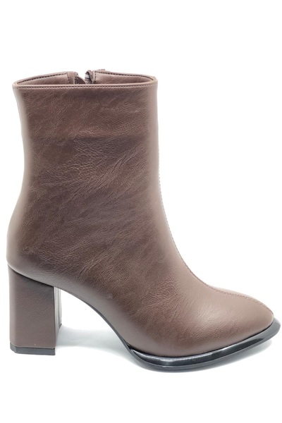 KOCAMANLAR Γυναικείες μπότες με κλασικό τακούνι με λεπτομέρεια ραφής Feles ΚΑΦΕ