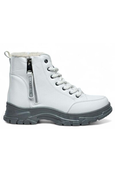 KOCAMANLAR 8091 Memory Rubber Non-Slip Sole Women's Boots White