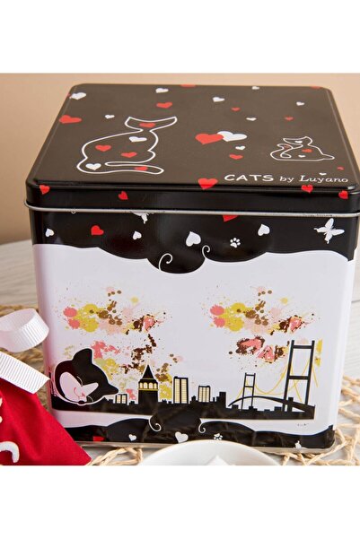 Cats By Luyano Sofra Mutfak Istanbul Kedi 2'li Kahve Fincanı Için Metal Kutu ...