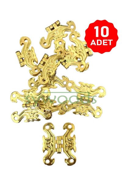 sywoods Kelebek Menteşe 10 Adet Sarı 33x40 Mm Kutu Ve Sandık Menteşesi Hobi M...