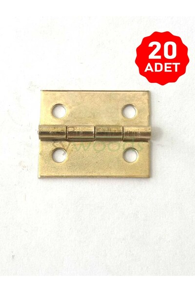 sywoods Klasik Menteşe 20 Adet Sarı 20x25 Mm Kutu Ve Sandık Menteşesi Hobi Maket