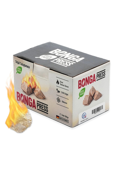 BONGA Şömine Ve Mangal Tutuşturucu 500 gr - Jel Ve Çıra Alternatifi Doğal Odun Yünü Press