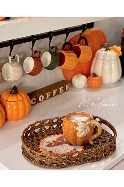 zeynepin dükkanı 1 adet rattan görünümlü kahve çay sunum servis tepsisi