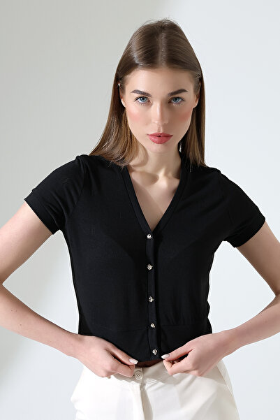 Şiir Vasi Γυναικεία καλοκαιρινή ανοιχτή κοντομάνικη ζακέτα με κομψά κουμπιά (...