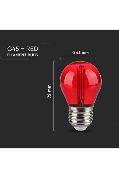 V-TAC LED bulb G45 E27 2W with red filament SKU-217413
