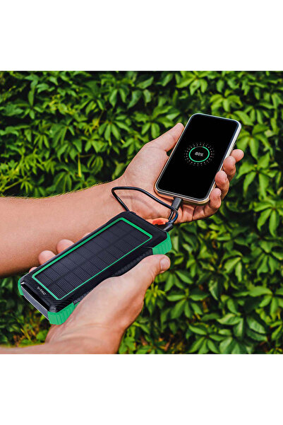 V-TAC POWER BANK 10000mAh with solar and Wireless charging SKU-7835
