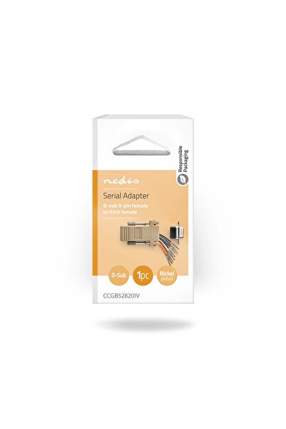 Nedis Adaptor serial D-SUB 9-Pini mama - RJ45 mama crem CCGB52820IV