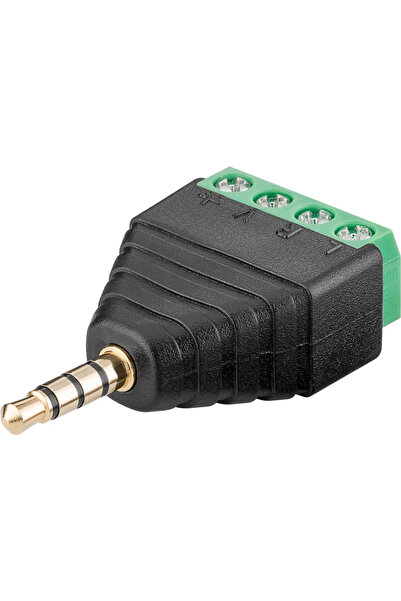 goobay Adaptor bloc terminal cu 4 pini tip regleta cu surub la Jack 3.5 mm tata 4 pini stereo 59198