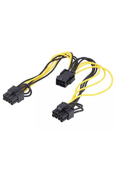 Akyga Cablu de alimentare PCI-E 6pin mama - PCI-E 8pin mama x2 0.15m pentru placa video AK-CA-55