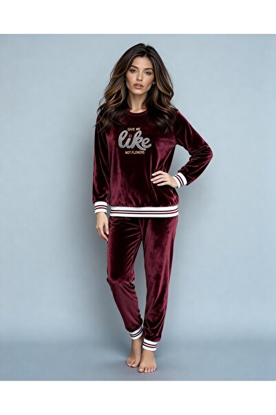 MAY Underwear Imported Velvet Cuffed Women's Pajama Set