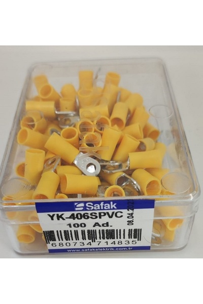 Şafak Yellow insulated eyelet 4.0-6.0mm2 M4 Safak YK-406SPVC