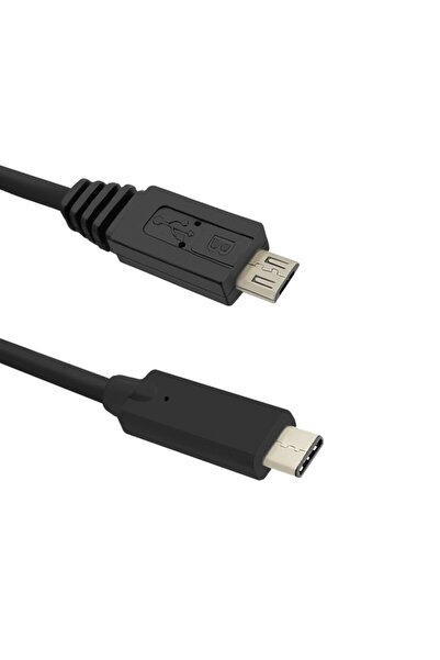 Qoltec Cablu USB2.0 B micro USB mufa tata - USB type C mufa tata 1.2m negru 50476