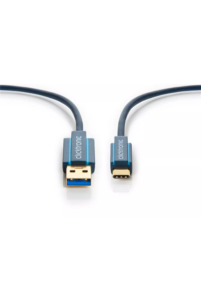 CLICKTRONIC Professional Cable 3m USB TYPE C - USB 3.0 4.5W SuperSpeed ​​5Gbit/s OFC gold-plated copper