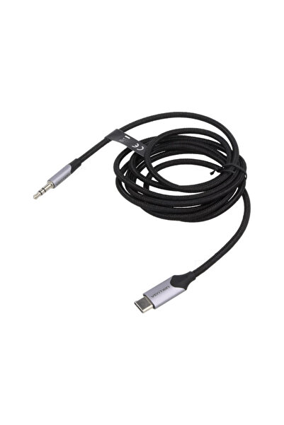 Vention Cablu Jack 3.5mm 3pin mufa tata - USB type C mufa tata nichelat 1.5m negru BGKHG