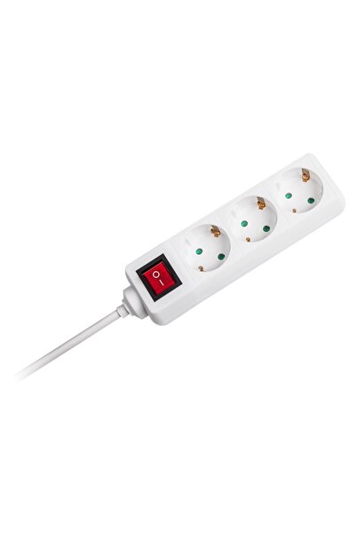 V-TAC Prelungitor 3 prize cu intrerupator 1.5m 3G1.5mm2 alb SKU-8762