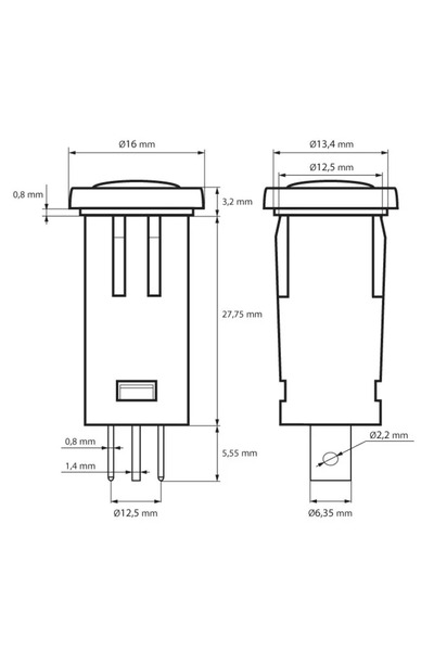 CarGuard Signal light 39x12 mm 230V blue light LED terminal 6.3mm 07920KE