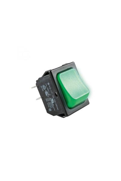 OEM ON-OFF toggle switch with latching 250V 10A 2 circuits with green bulb re...