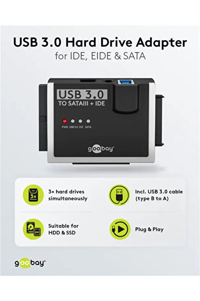goobay USB 3.0 hard drive adapter for 2.5 / 3.5 inch IDE and SATA 72013