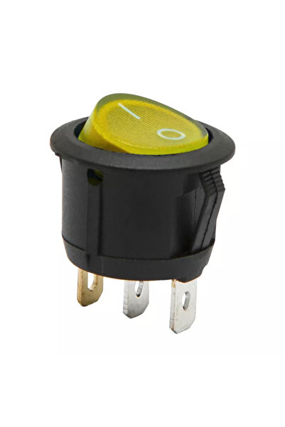 OEM Interupator basculant 1 circuit 6A 250V ON-OFF 3 pini galben cu retinere