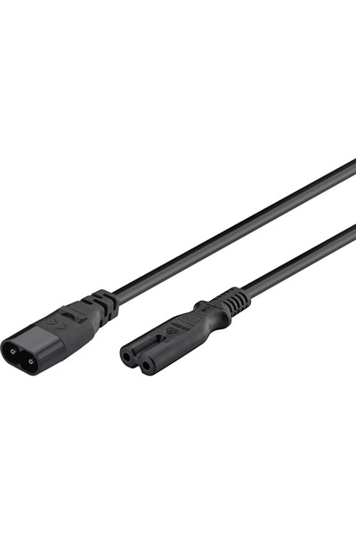 goobay Καλώδιο επέκτασης Euro C7 αρσενικό - C8 θηλυκό 2m 2x0.75mm 2.5A μαύρο