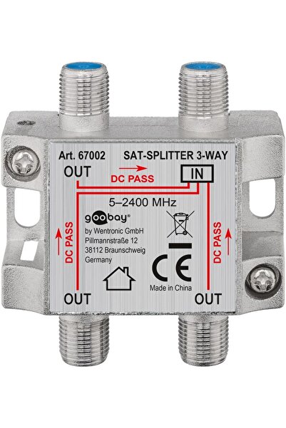 goobay Splitter SAT 3 iesiri pentru dispozitive prin satelit 5-2400MHz 67002
