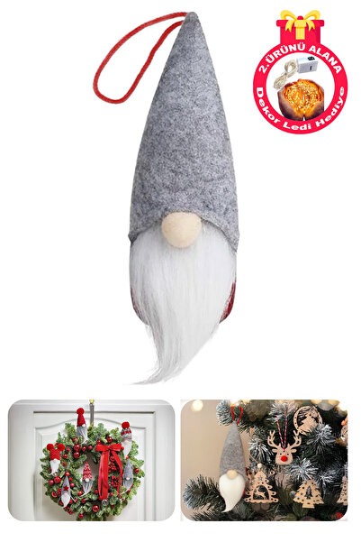Kelira Gnome Christmas Ornament Christmas Figure Lucky Dwarf New Year Santa Claus Long Hat Gnome Grey Hat