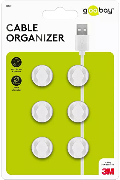 goobay Cleme pentru gestionarea cablurilor cu 2 sloturi set 6buc alb