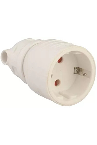 Well Cupla Schuko mama cu inel de prindere iesire laterala alba 16A 3500W