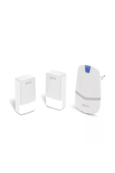 DELIGHT Sonerie digitala alba fara fir si fara baterie cu 2 unitati de exteri...