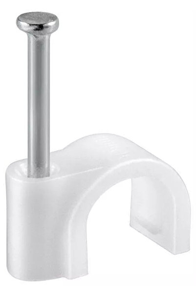 goobay Cleme clips fixare cablu rotund plastic cu cui 4mm alb 100buc