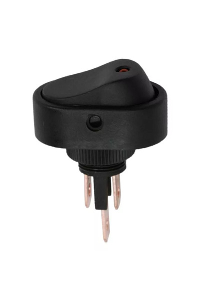 OEM Interupator basculant 1 circuit 12V 20A OFF-ON LED rosu cu retinere 2 pini