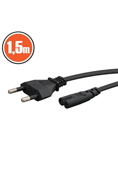 OEM Power cable CEE 7/16 Europlug plug - IEC C7 socket 1.5m 2x0.5mm2 double insulated 2.5A/250