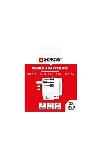 SKROSS Adaptor priza universal Pro Light USB World 1.302470