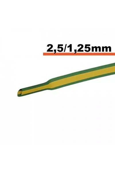 OEM Tub termocontractibil galben-verde 2.5 mm/ 1.25 mm 0.5m