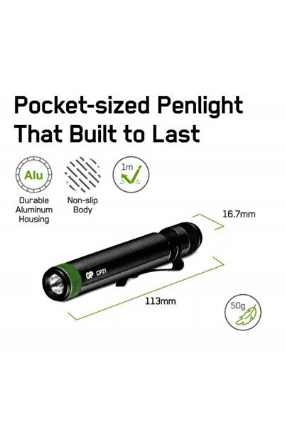 GP Lanterna tip stilou LED GPCP21BE-2FB1 20lm 20m 1x AAA aluminiu
